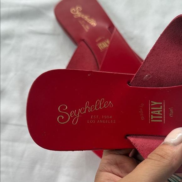 Seychelles Women's Bold Red Slide Sandals - Picture 2 of 4